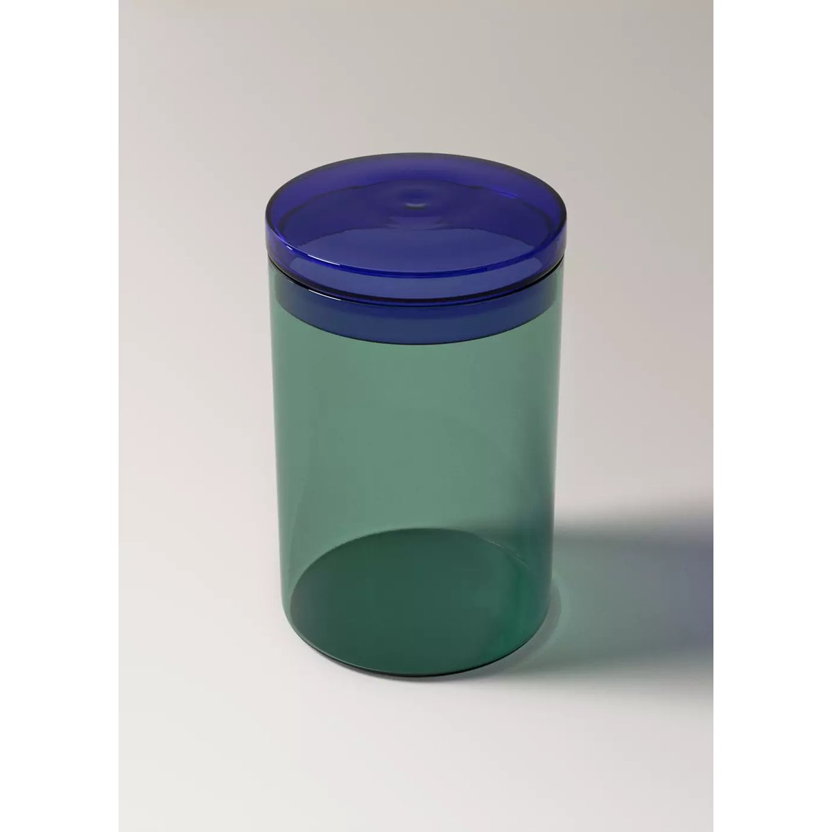 Bocal en verre bicolore bleu pétrole, MANGO HOME