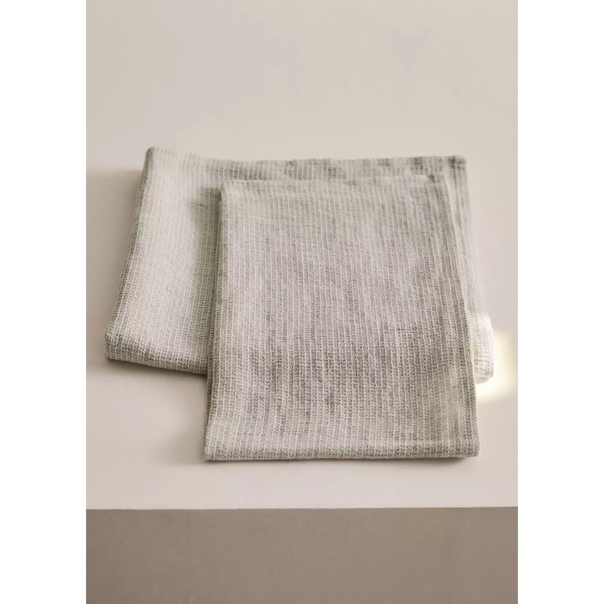 Mini serviette de lavabo en lin/coton mini waffle sable, MANGO HOME
