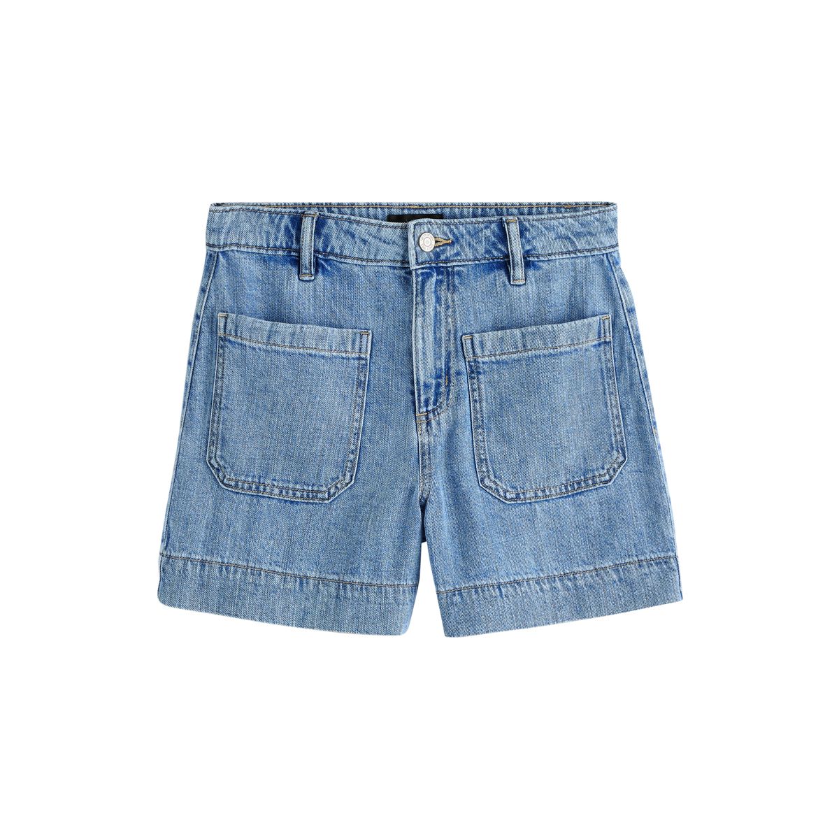 Short en denim léger à poche plaquée bleu clair, NEXT