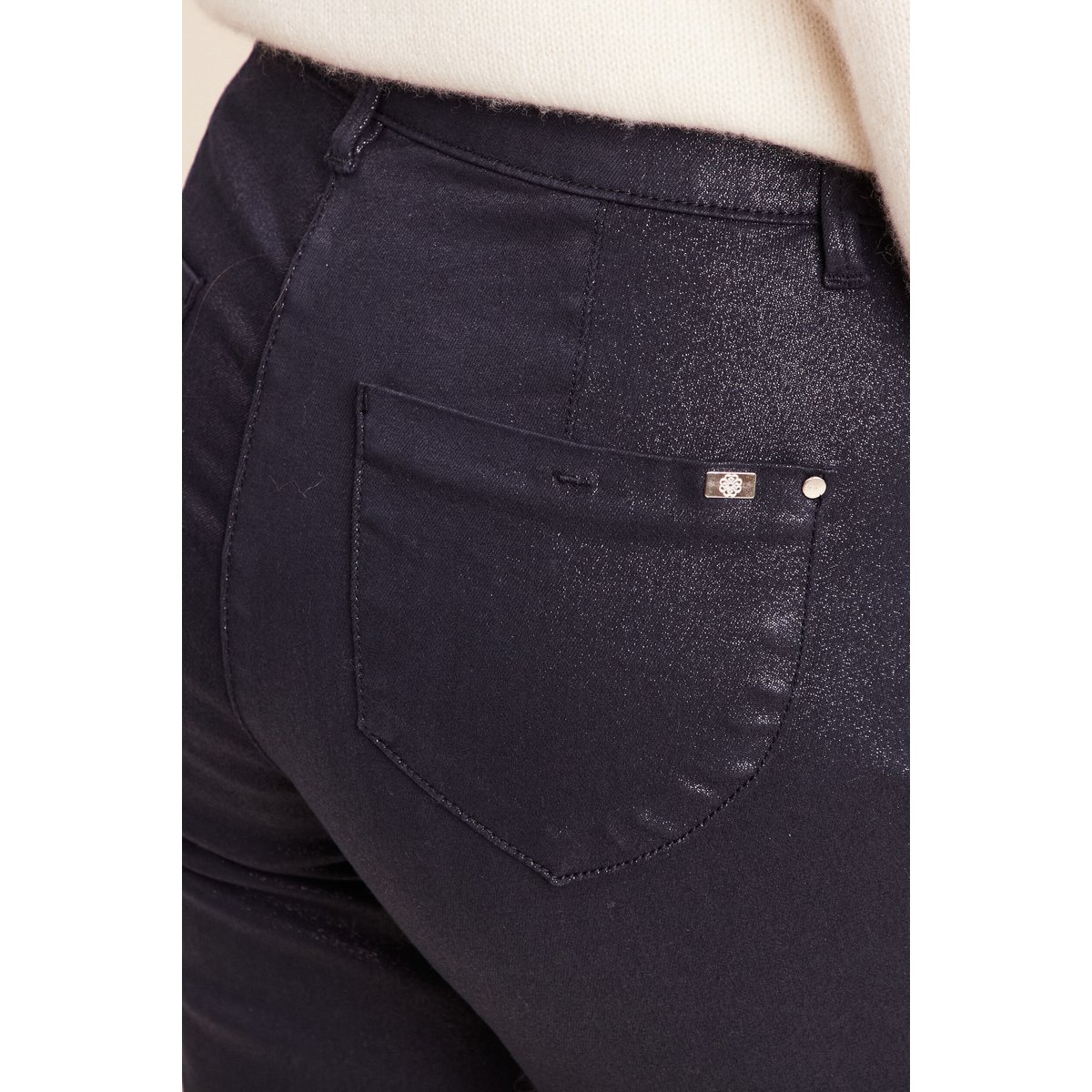 Pantalon magique L'Unique effet brillant bleu marine, BREAL