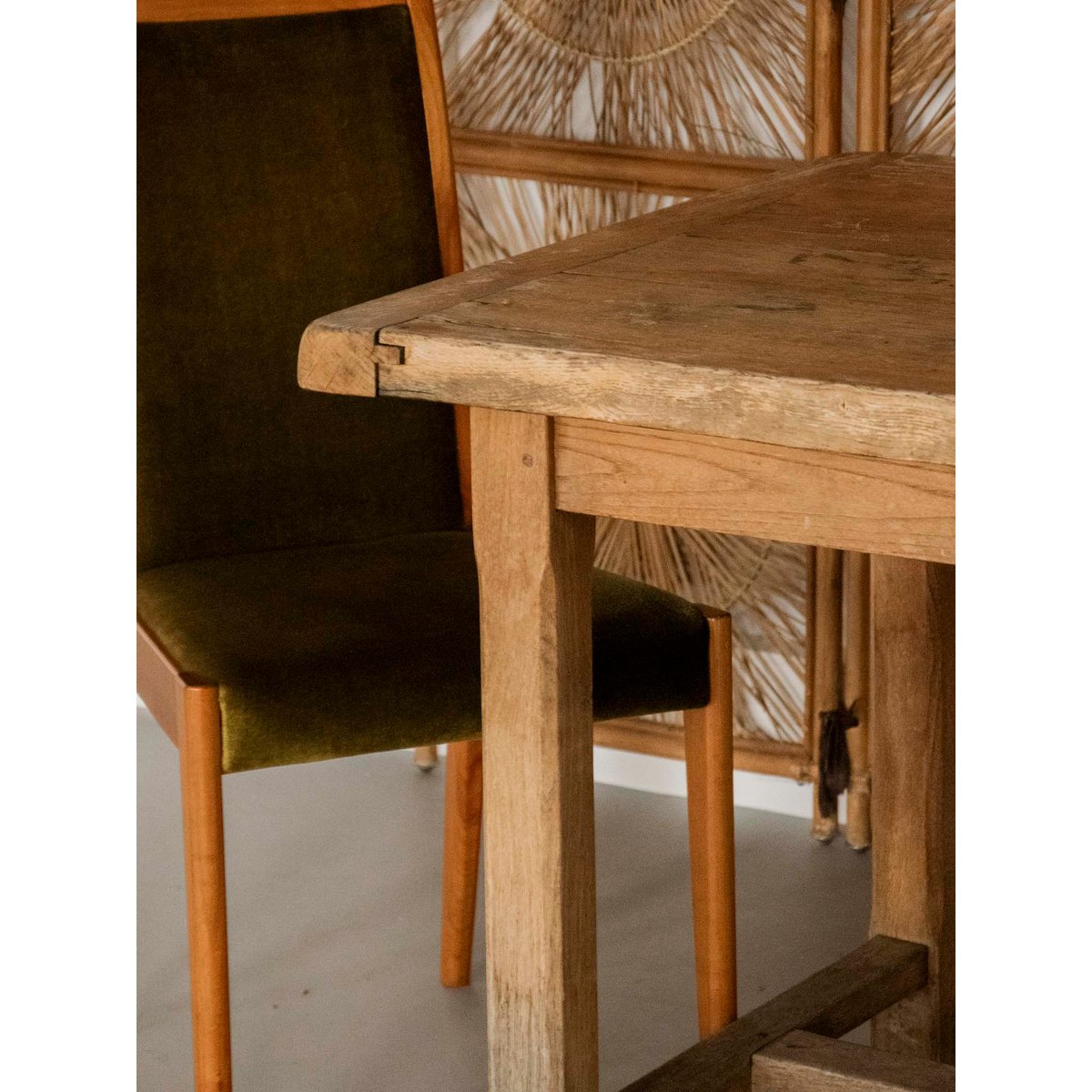 Table à manger rustique en bois Romy N°1395 - Bon état bois clair, DEBONGOUT