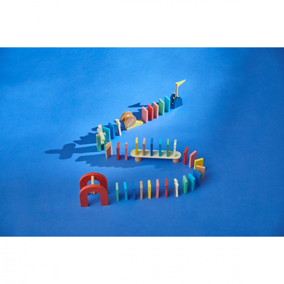 Jeu De Course Dominos Bois 100 Pièces couleur unique, JANOD