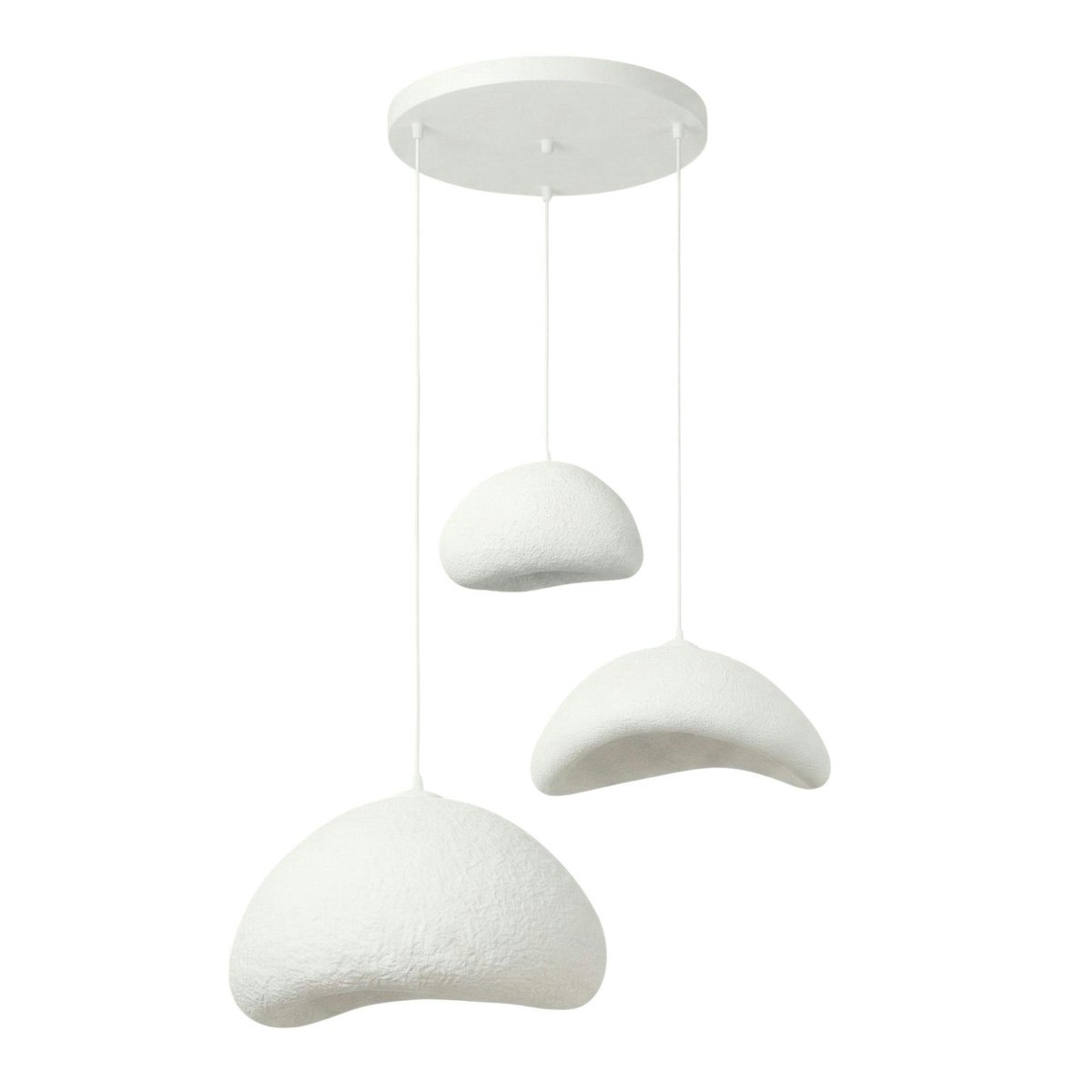 Suspension salle à manger blanche 3 lampes 82 cm NOXIS blanc, PIER IMPORT