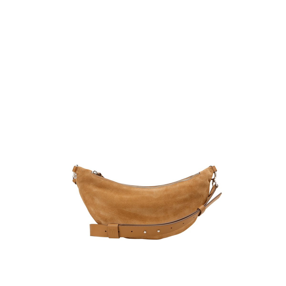 Sac banane en cuir de vachette velours doux marron, MARC O'POLO