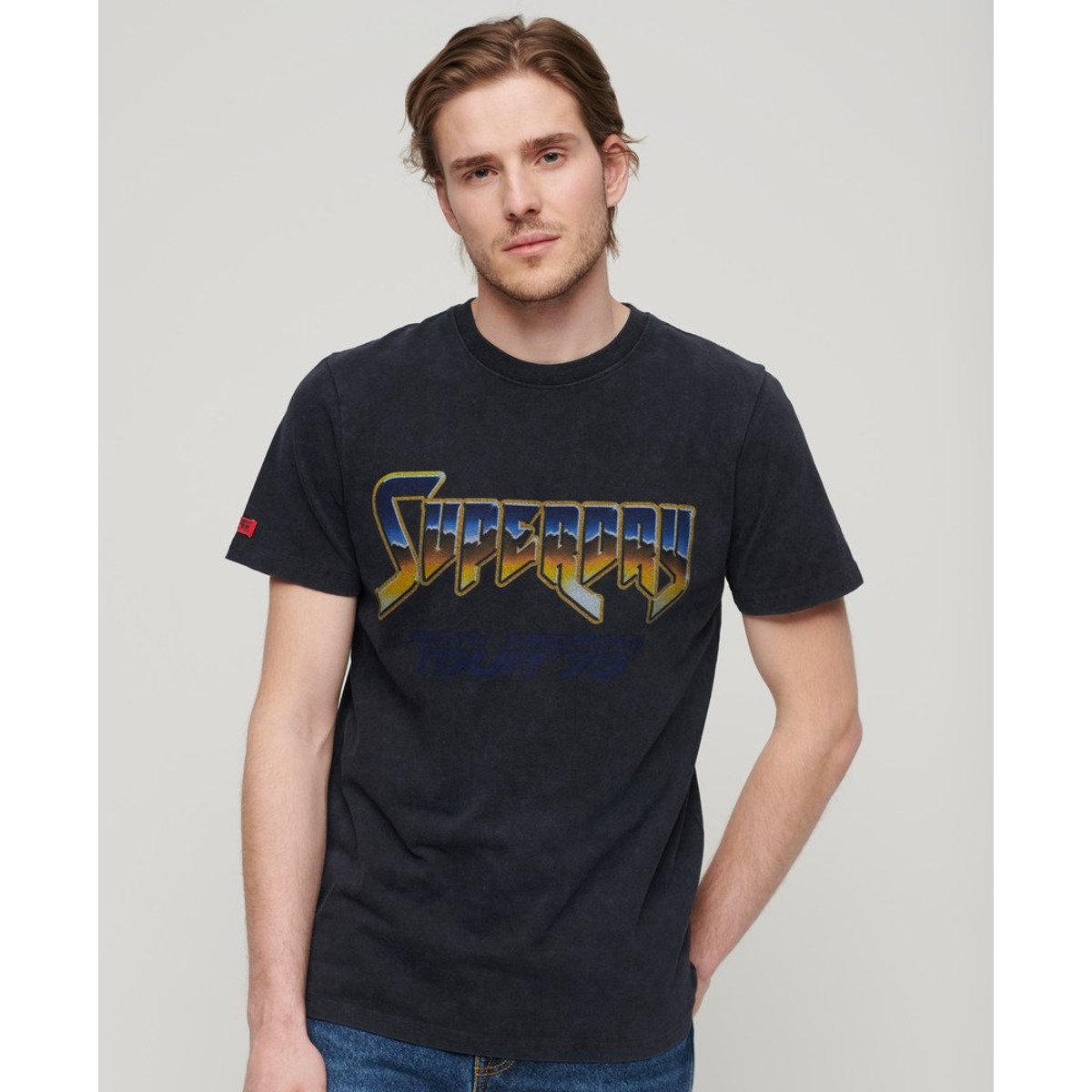 T-shirt à motif groupe de rock noir, SUPERDRY