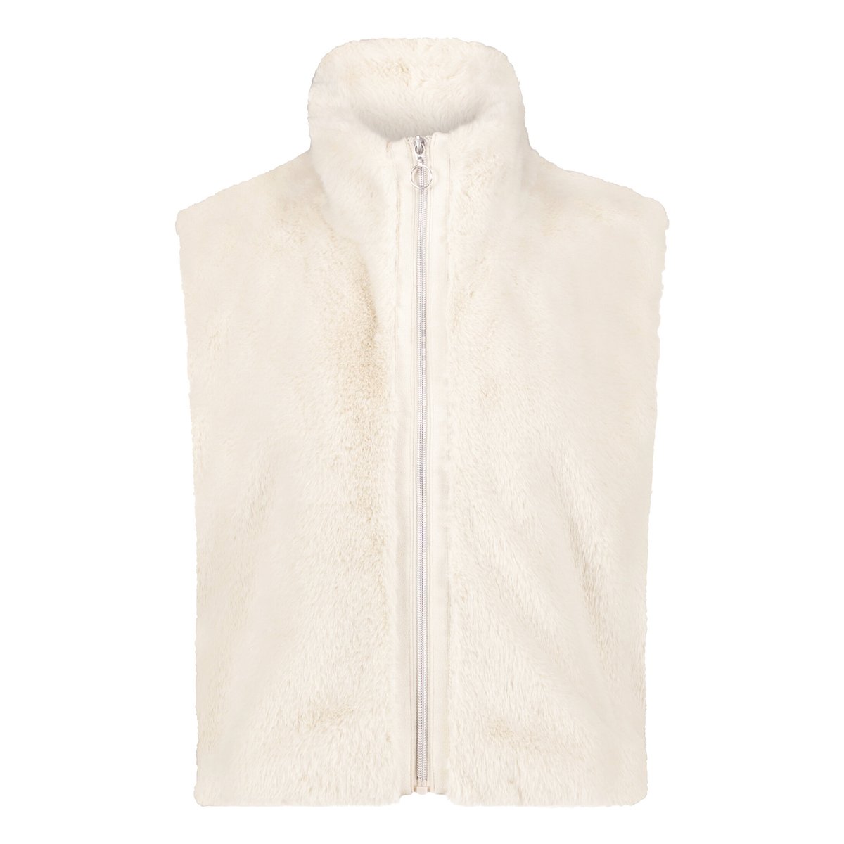 Veste sans manches en peluche à fermeture zippée pastel sand, BETTY BARCLAY