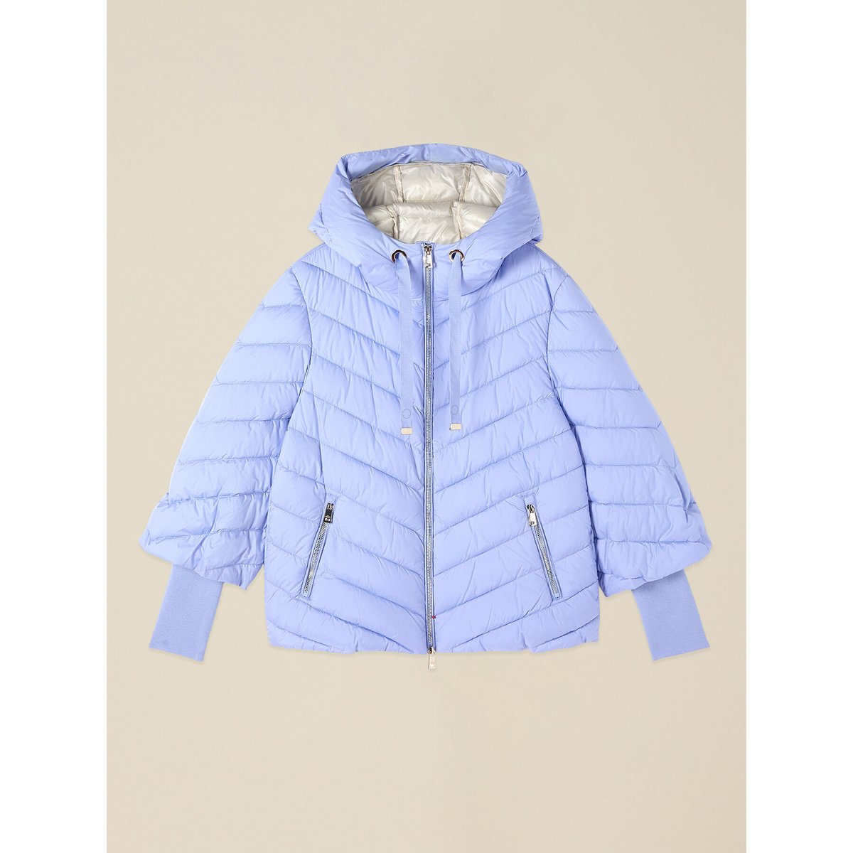 Veste matelassée avec capuche et poignets light - blue, OLTRE