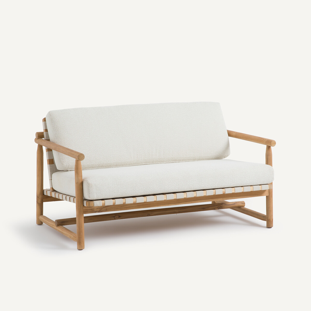 Banquette de jardin 2 places en teck, Talulah naturel, AM.PM