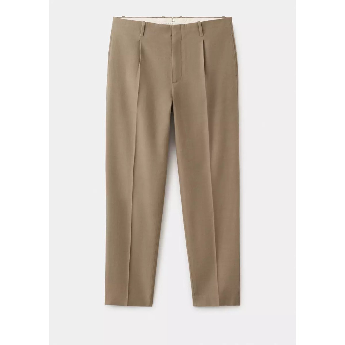 Pantalon regular-fit pinces kaki, MANGO MAN