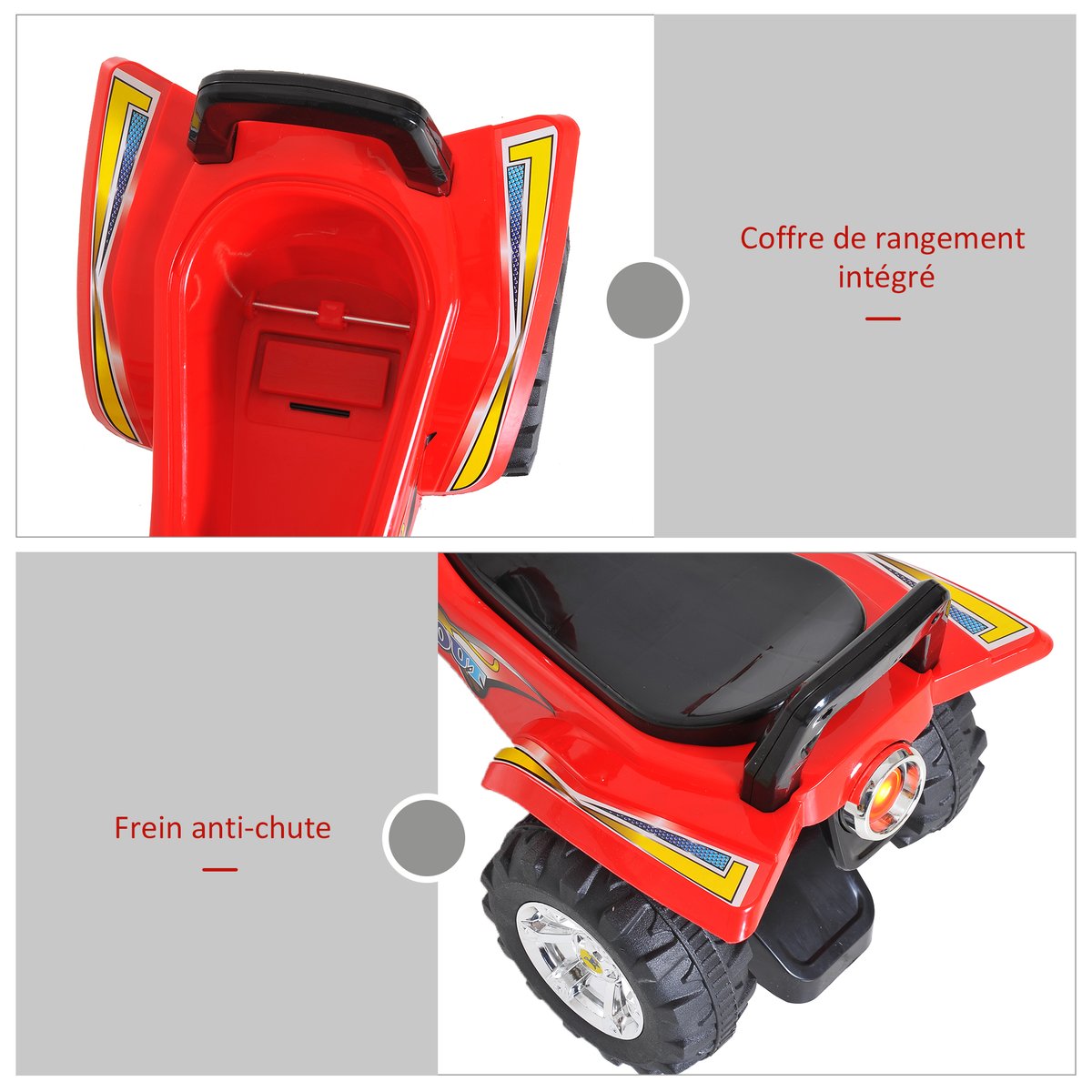 Voiture à glisse pour enfants Plastique Rouge rouge, HOMCOM