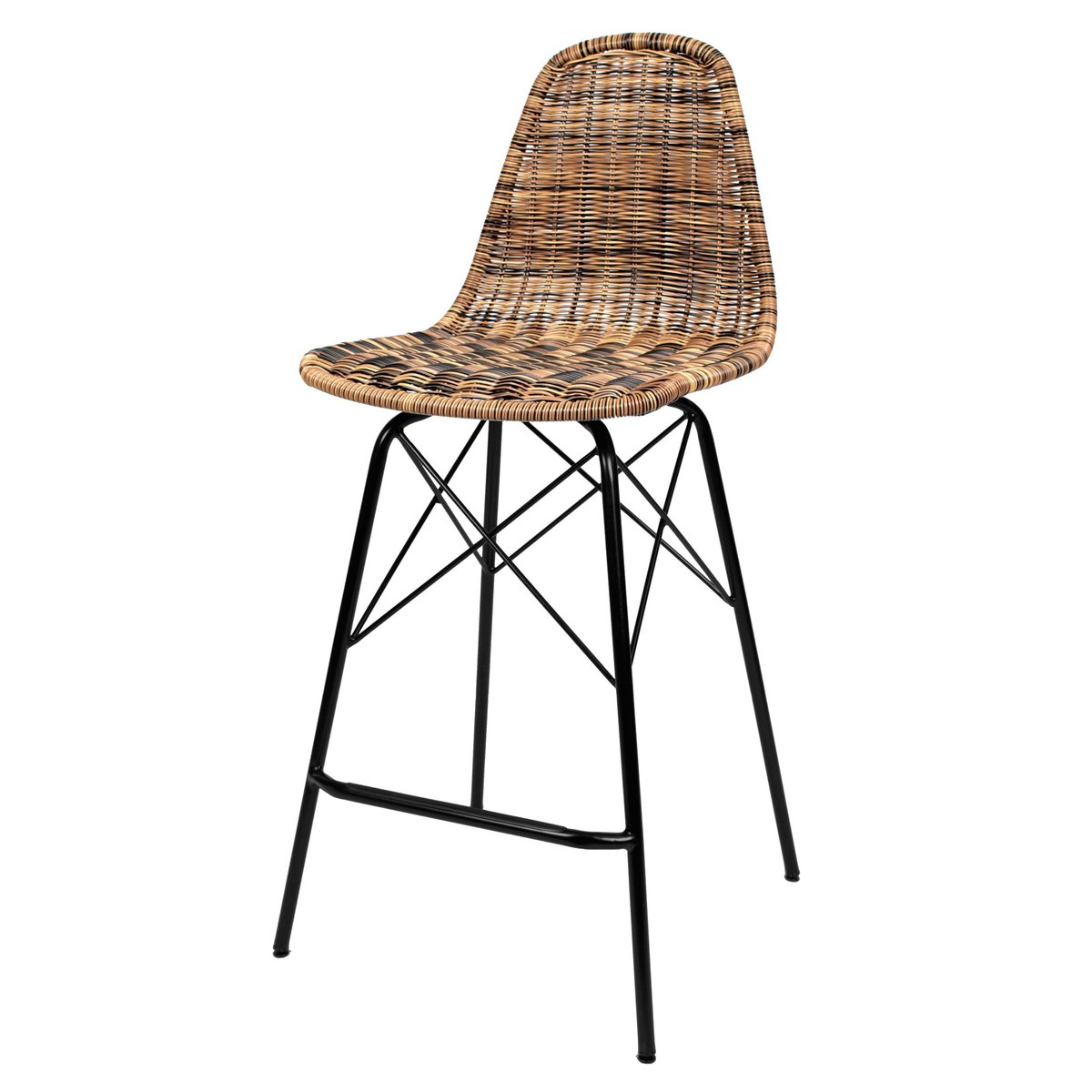 Lot de 2 chaises de bar 63 cm en résine - TIPTUR naturel, MAISON PAVANE