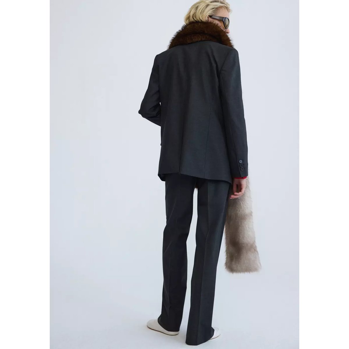 Blazer costume laine gris, MANGO