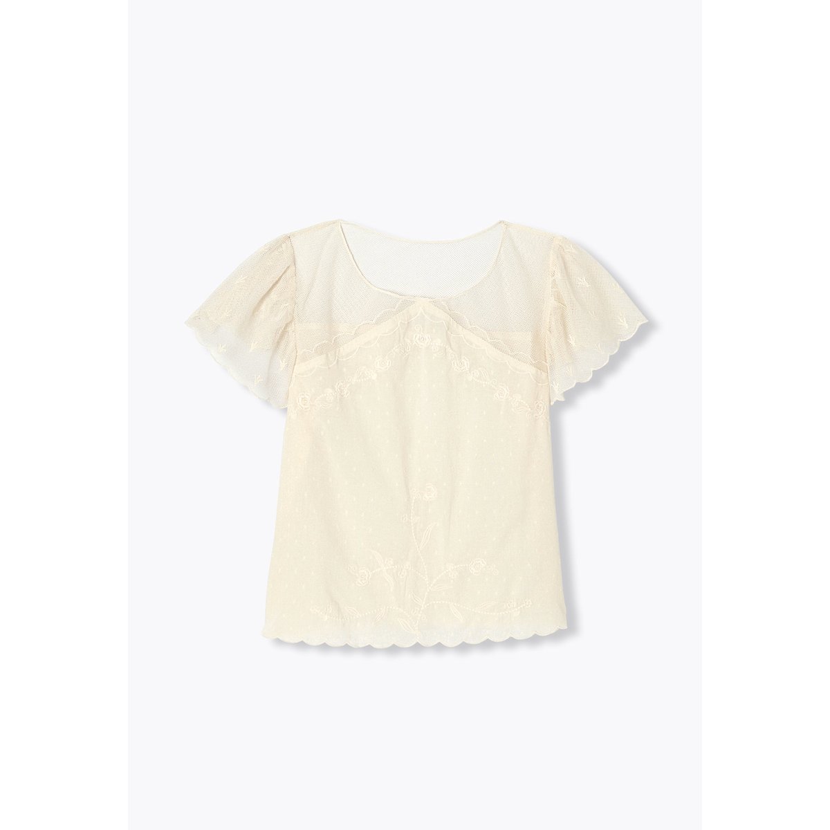 Blouse brodée gris, PROMOD