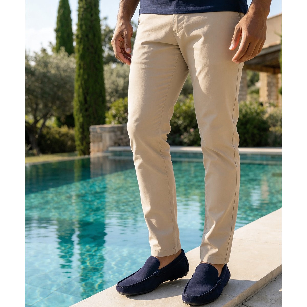 Mocassins daim DANDY bleu marine, FINSBURY