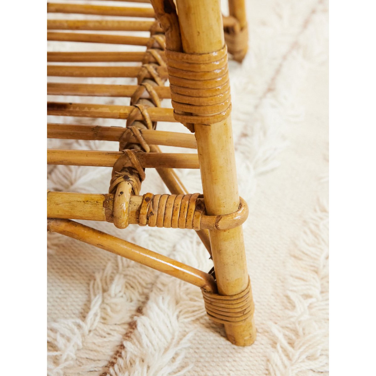 Table basse en rotin Léonie N°1020 - Bon état bois clair, DEBONGOUT