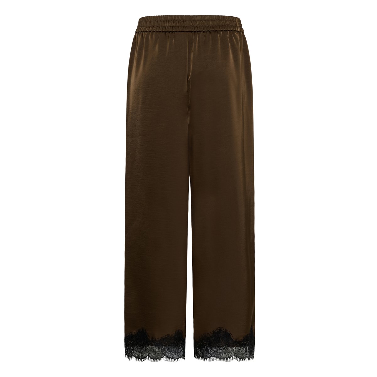 Pantalon casual marron noir seal borwn/black lace, KAFFE