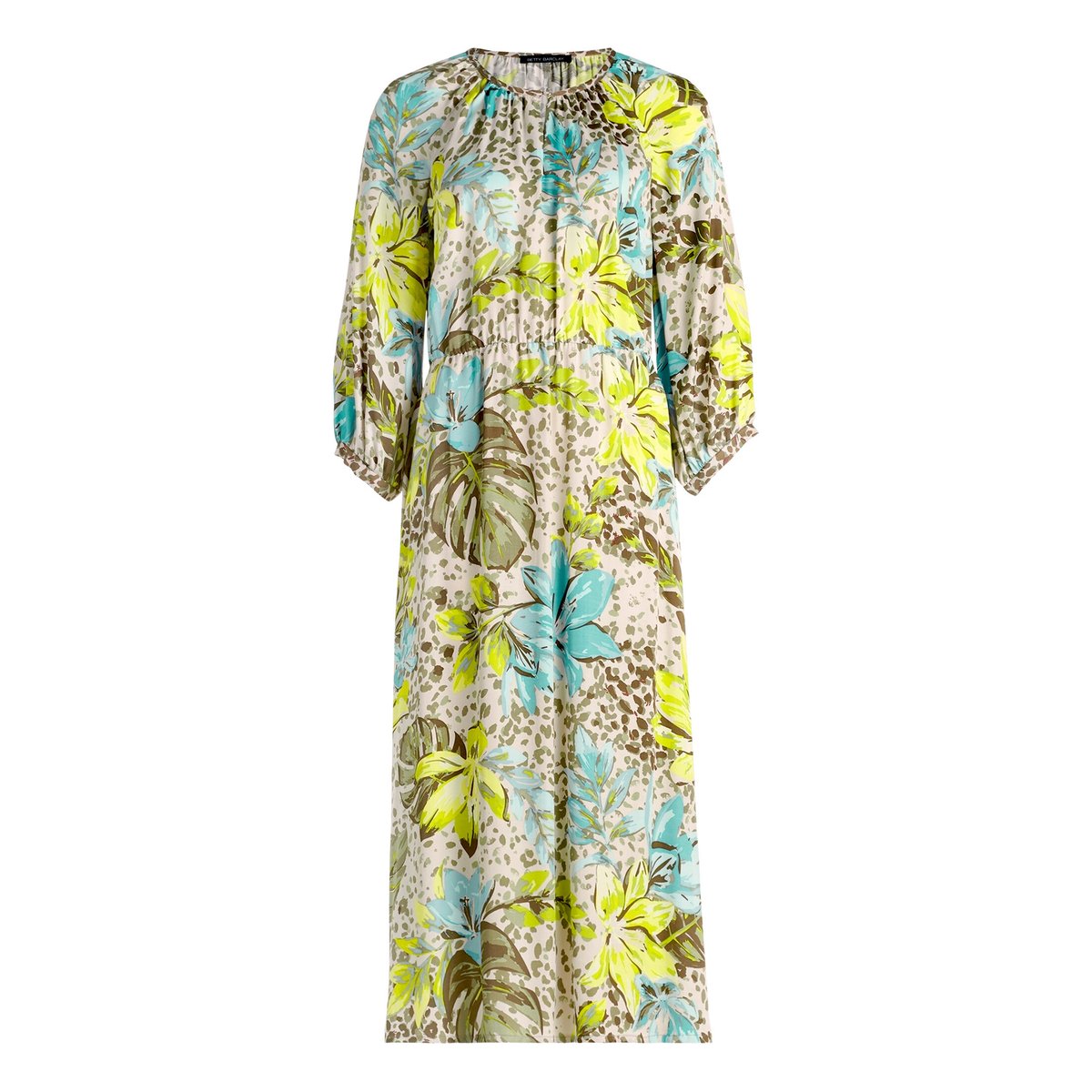 Robe d'été à encolure ronde beige/yellow, BETTY BARCLAY