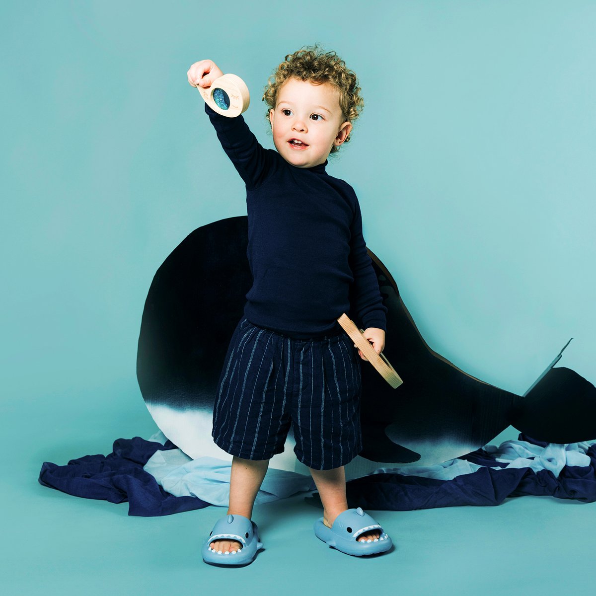 Puzzle sensoriel en bois Baleine SENSO bleu, PETIT BOUM