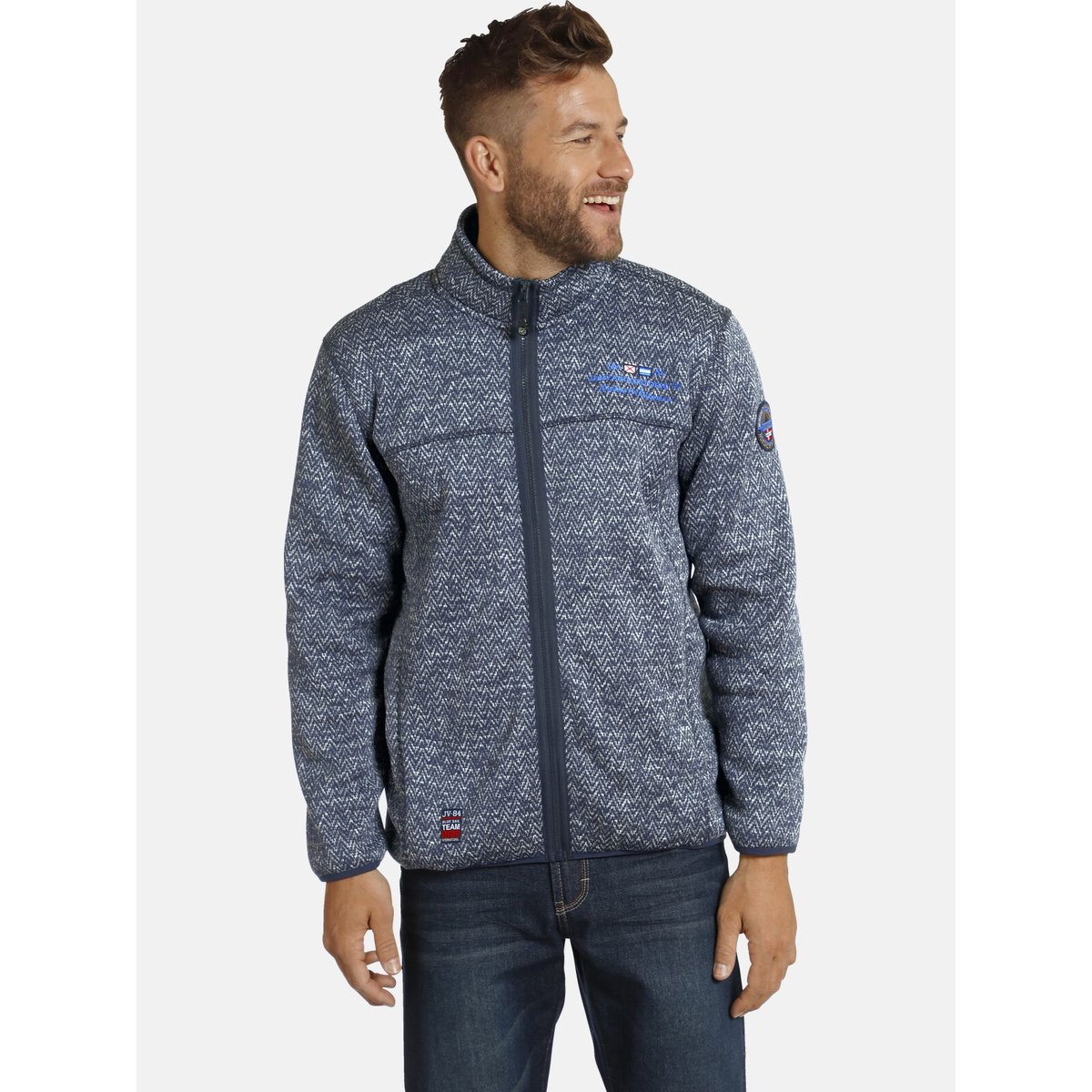 Veste en maille polaire KOLMUND bleu foncé, JAN VANDERSTORM