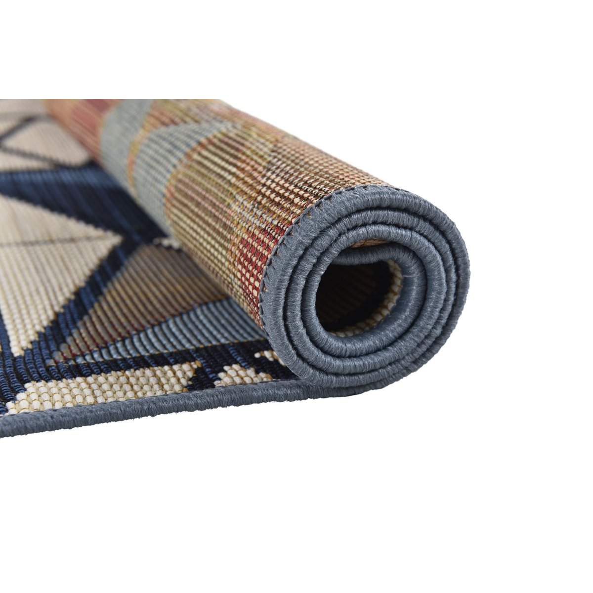 Tapis outdoor et indoor Valentina, tissé plat bleu, GINO FALCONE