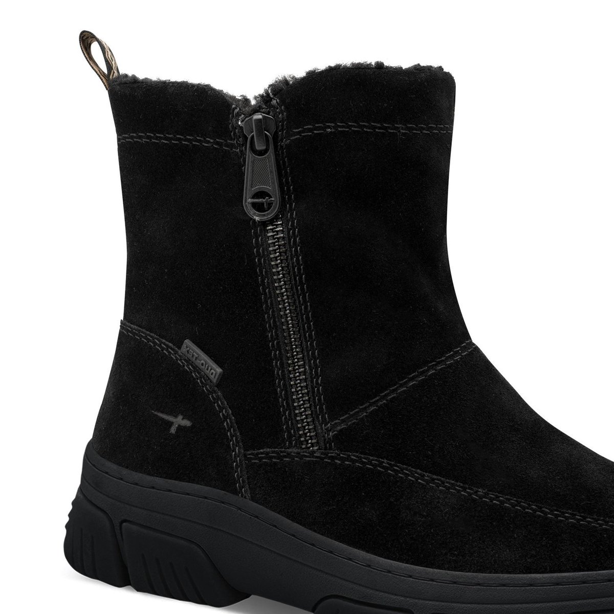 Bottine en cuir noir, TAMARIS