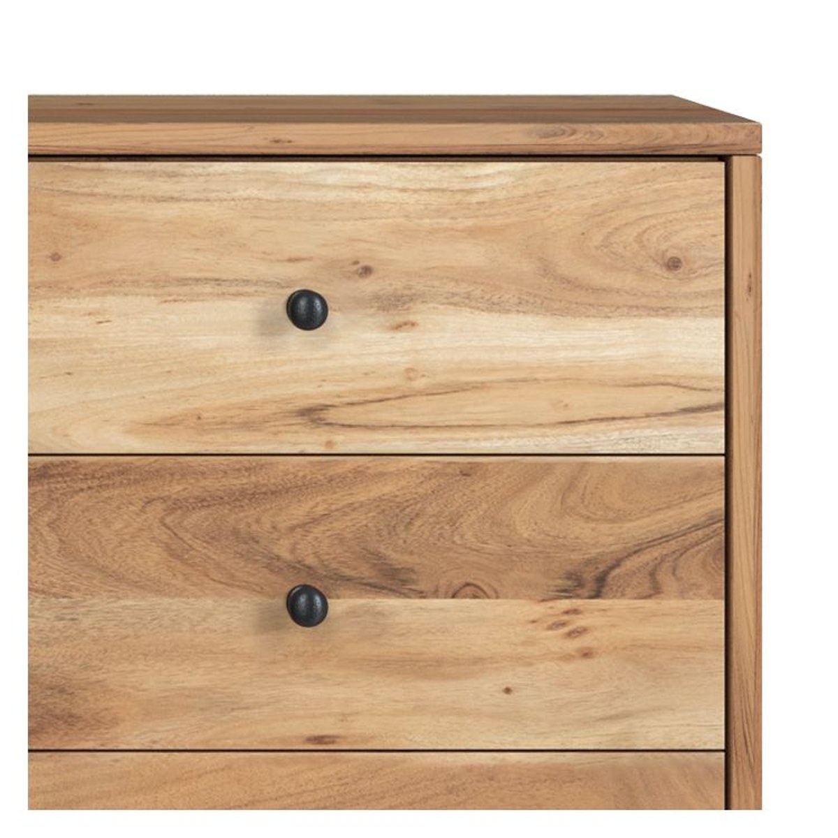 Buffet en bois d'acacia massif et métal - ALABAMA bois clair et noir, MAISON PAVANE