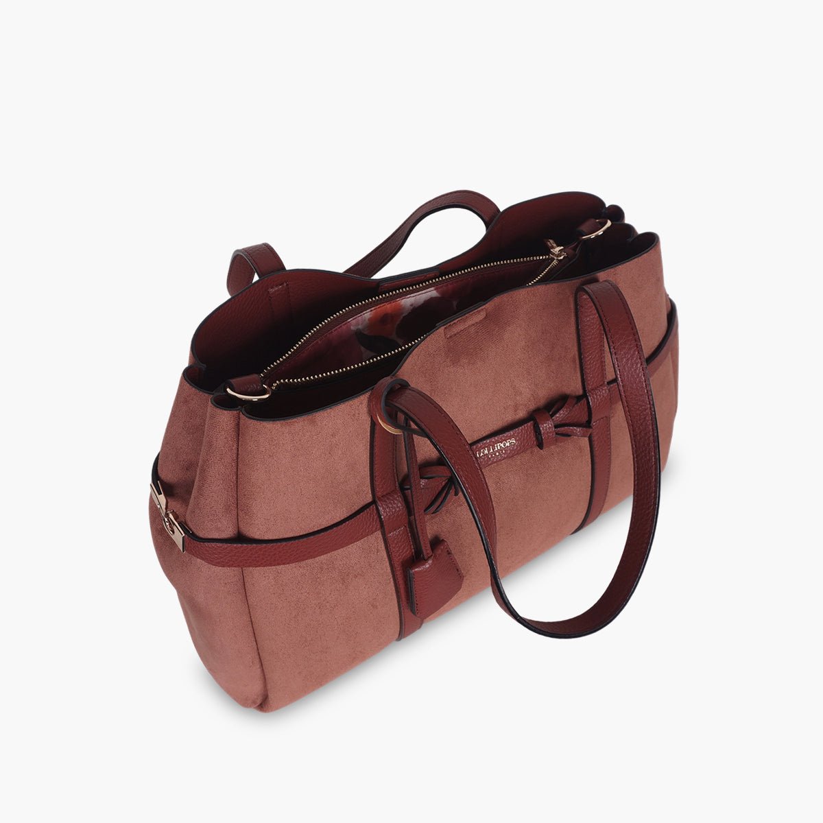 Grand sac shopper Taja doré,brique, LOLLIPOPS