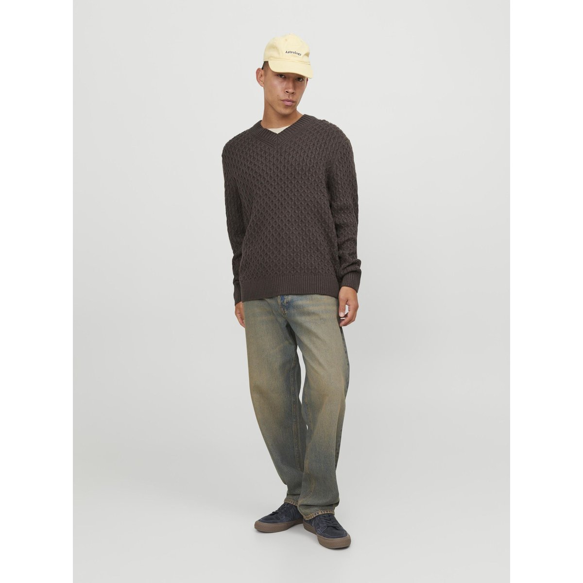 Pull En Maille chocolate brown, JACK & JONES