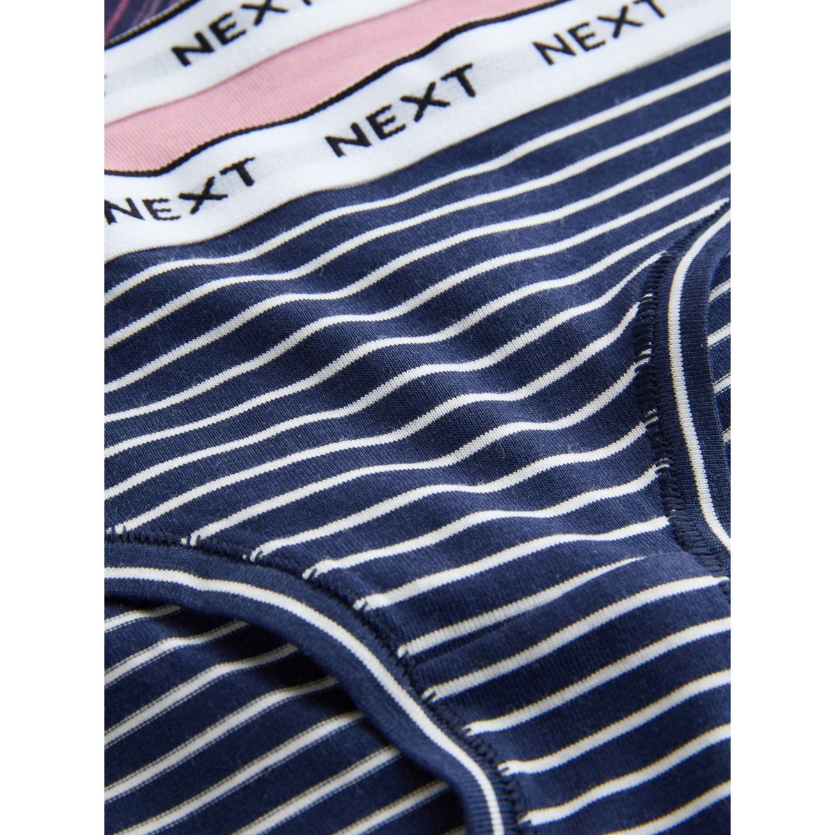 Culotte en modal et coton à logo, lot de 4 bleu marine/rose à carreaux, NEXT