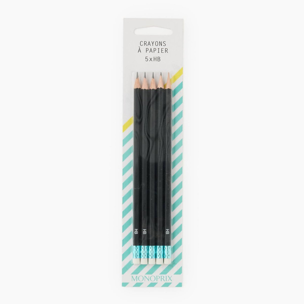 5CRAYONS HB GOMME PLAST MPX 15 couleur unique, MONOPRIX