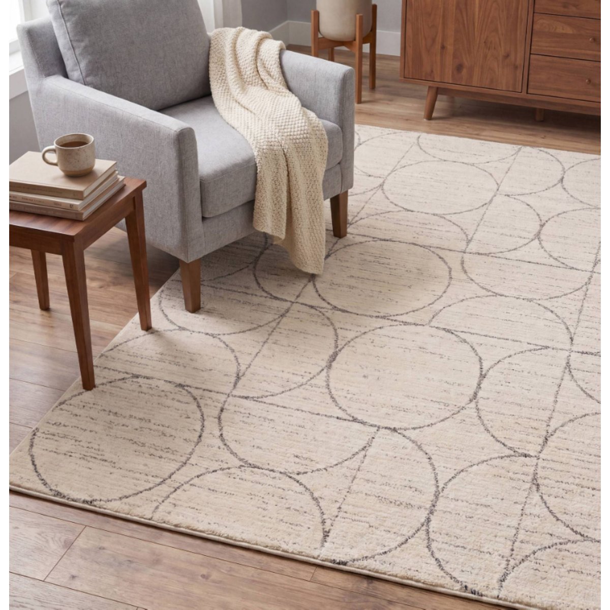 Tapis tissé plat moderne ALTA gris, NOVATREND