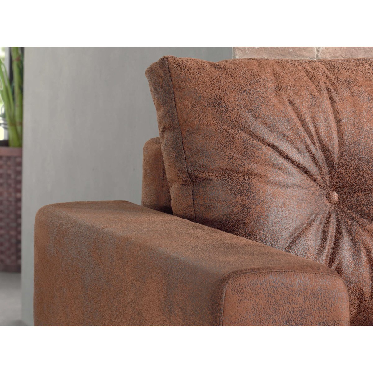 Canapé Panoramique 7 places - NORDIC marron, BEST MOBILIER