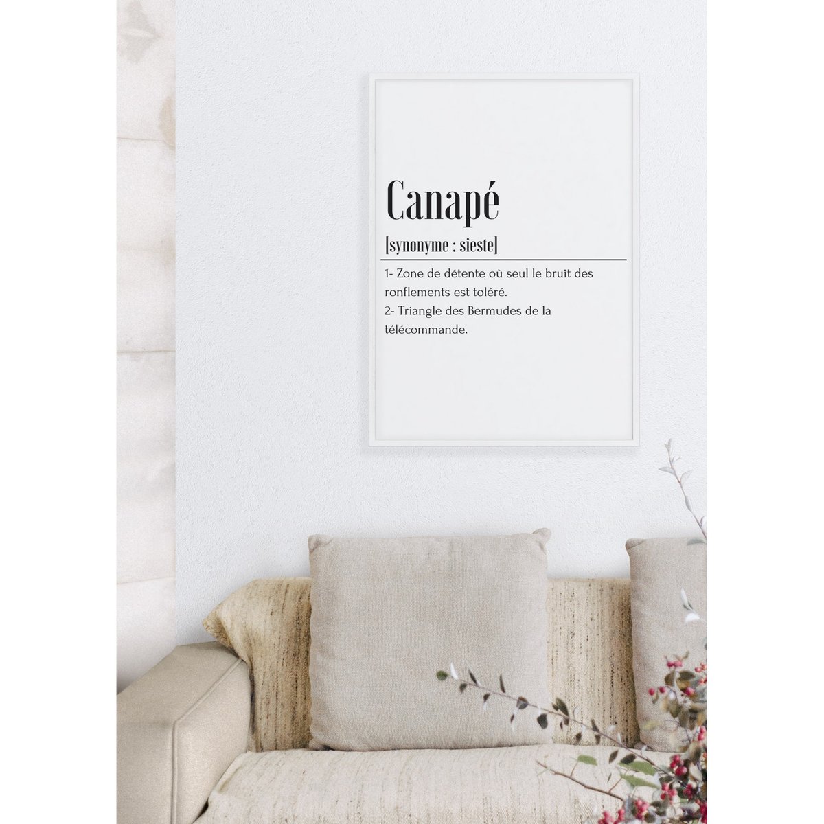 Affiche Définition Canapé blanc, L'AFFICHERIE