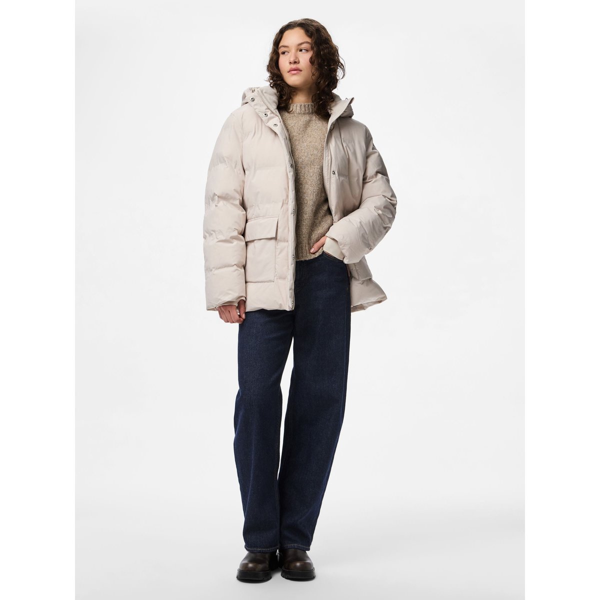 Veste Rembourrée silver gray, PIECES