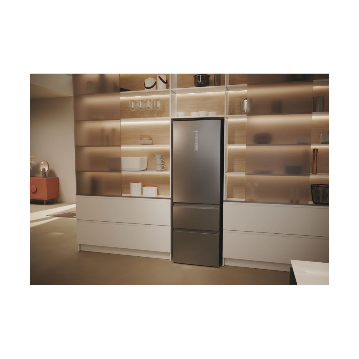 Réfrigérateur combiné HAIER HTW5618DNMG inox, HAIER