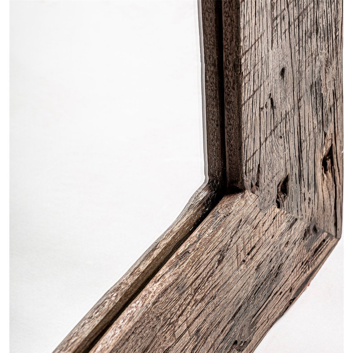 Miroir en bois vieilli style colonial marron bois vieilli patiné, RECOLLECTION