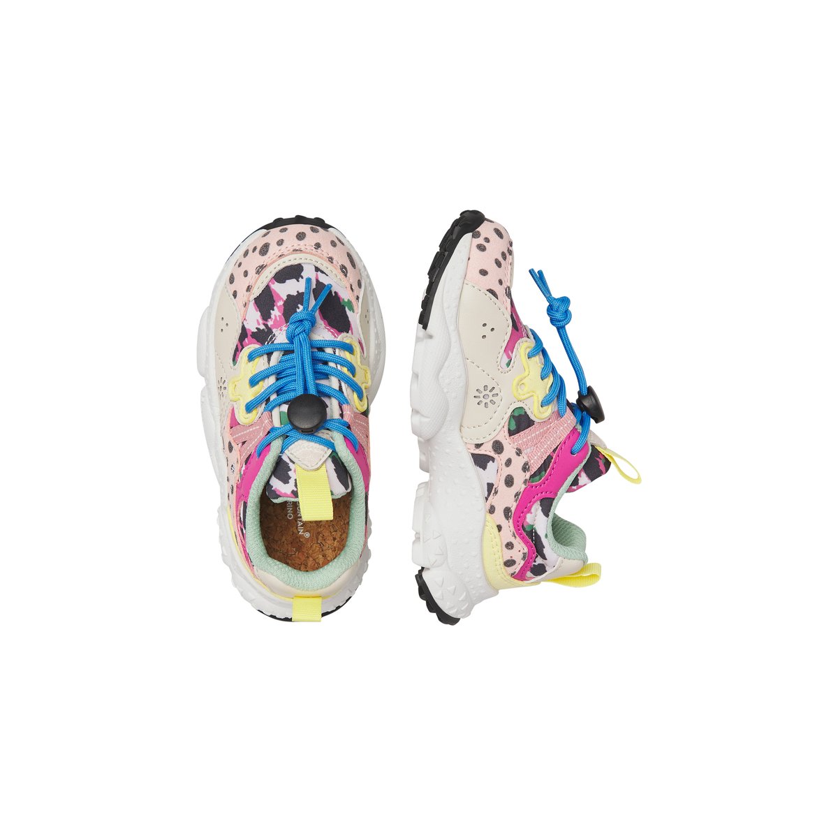 Sneakers en simili cuir et tissu technique YAMANO 3 JUNIOR. rose-beige-, NATURINO