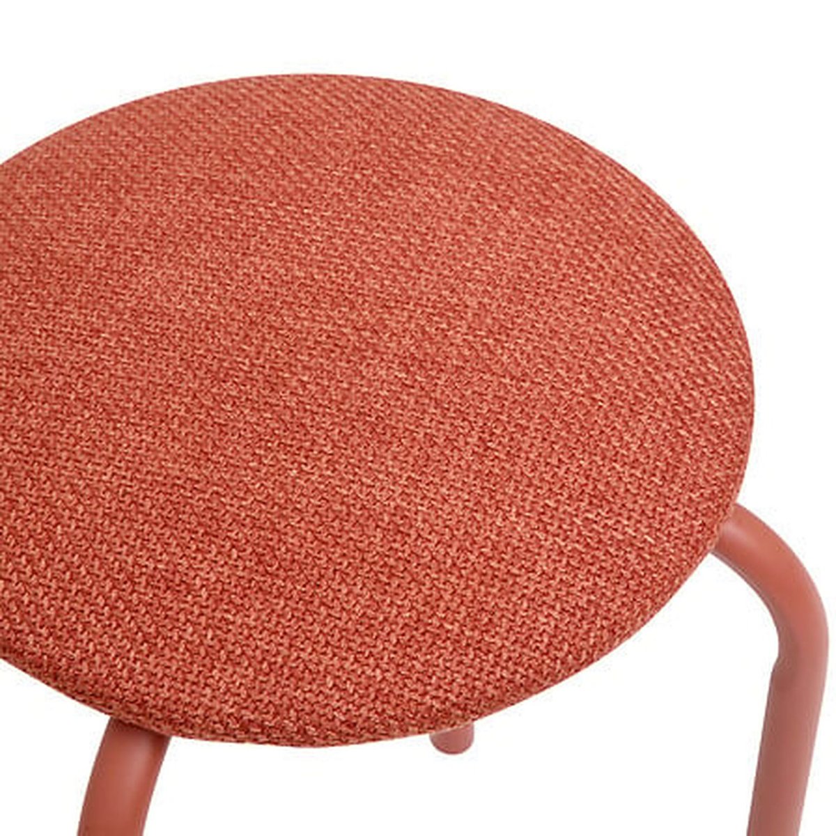 Tabouret rond en tissu chiné FLEXY PLUS rouge, 5FIVE SIMPLY SMART