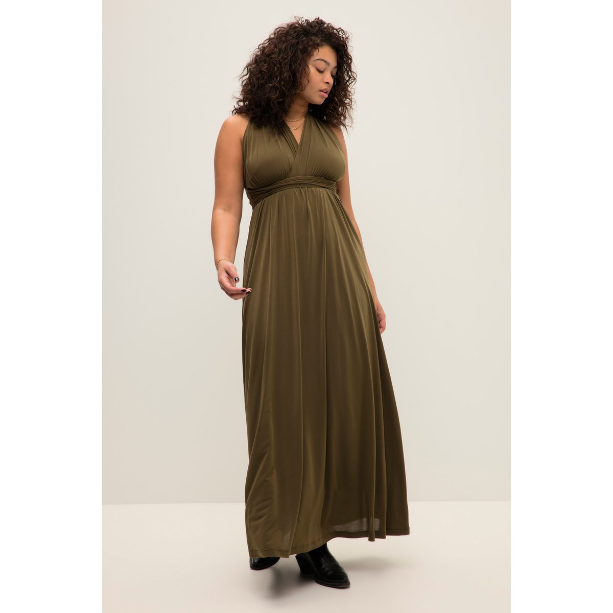 Robe portefeuille en jersey kaki, STUDIO UNTOLD