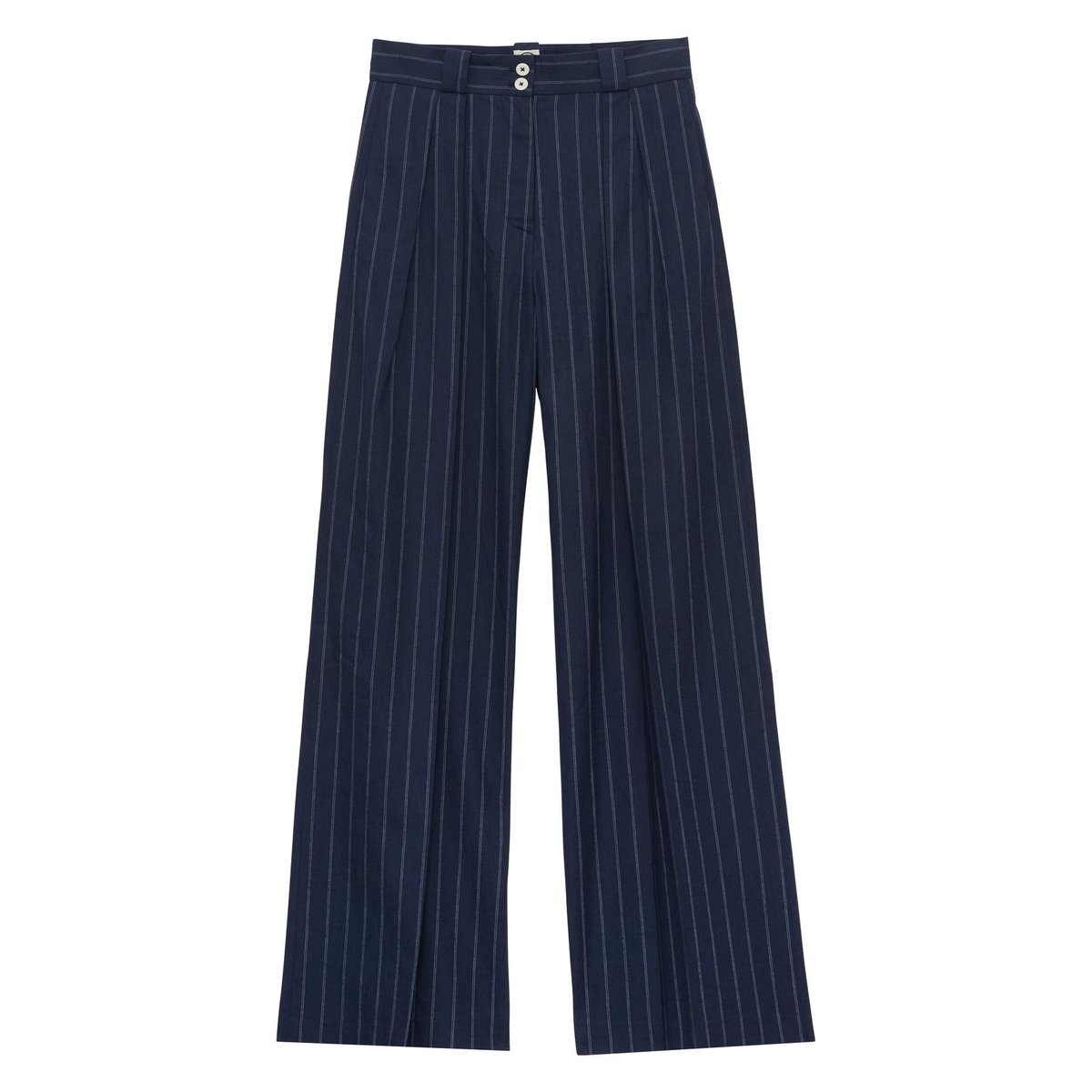 Pantalon Marlène mélangé marine blue navy, INES DE LA FRESSANGE PARIS
