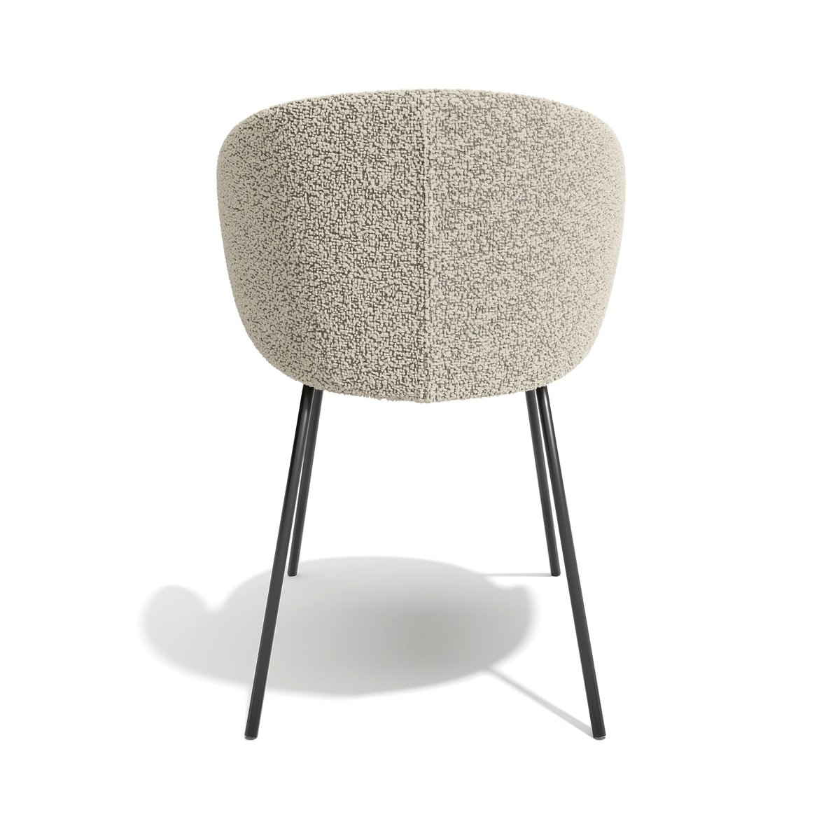 Lot de 2 chaises en tissu bouclette LUNA beige, SIA HOME
