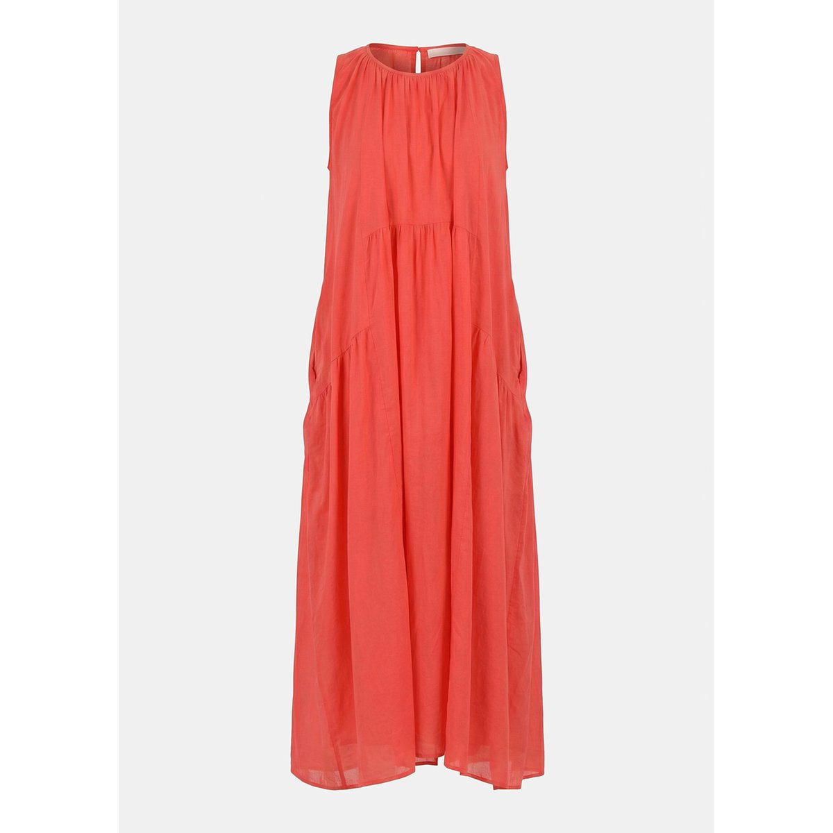 Robe longue froncée vermillon, HUMILITY