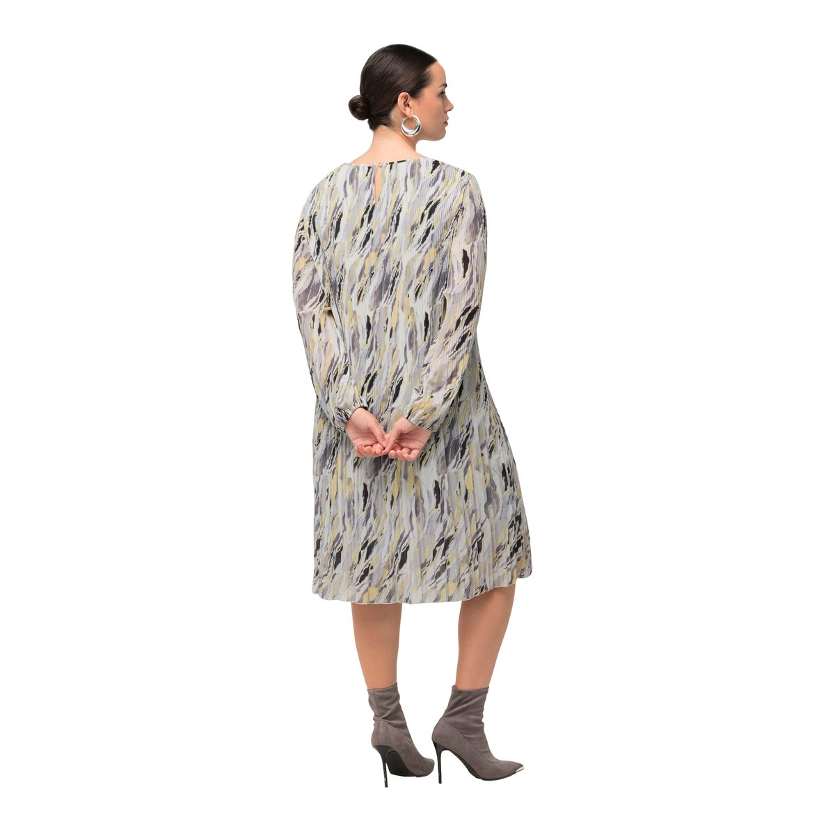 Robe plissée gris clair, ULLA POPKEN