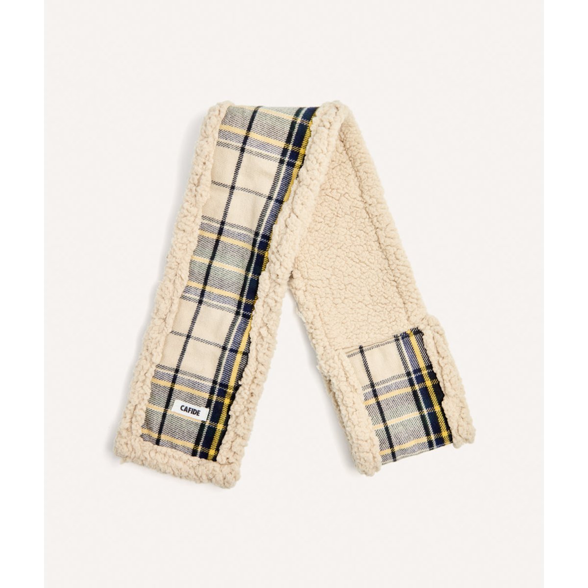 Écharpe tartan beige pour chien, Mica beige, CAFIDE
