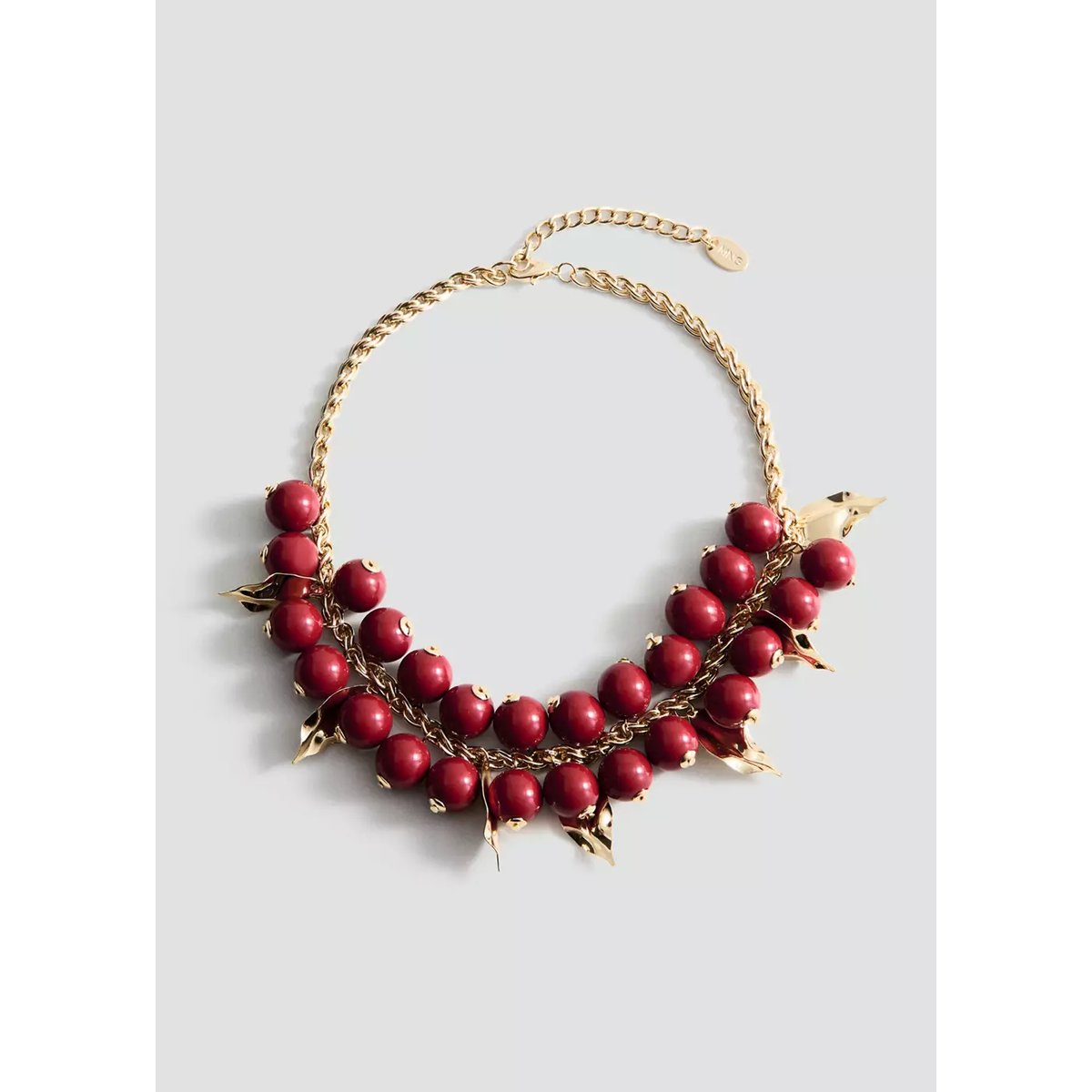Collier chaîne perles or, MANGO