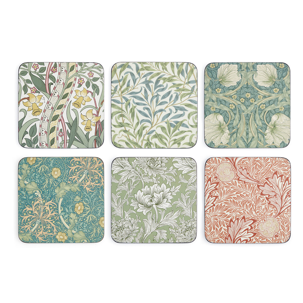 Set of 6 Morris & Co. Coasters multi-coloured, MORRIS & CO.