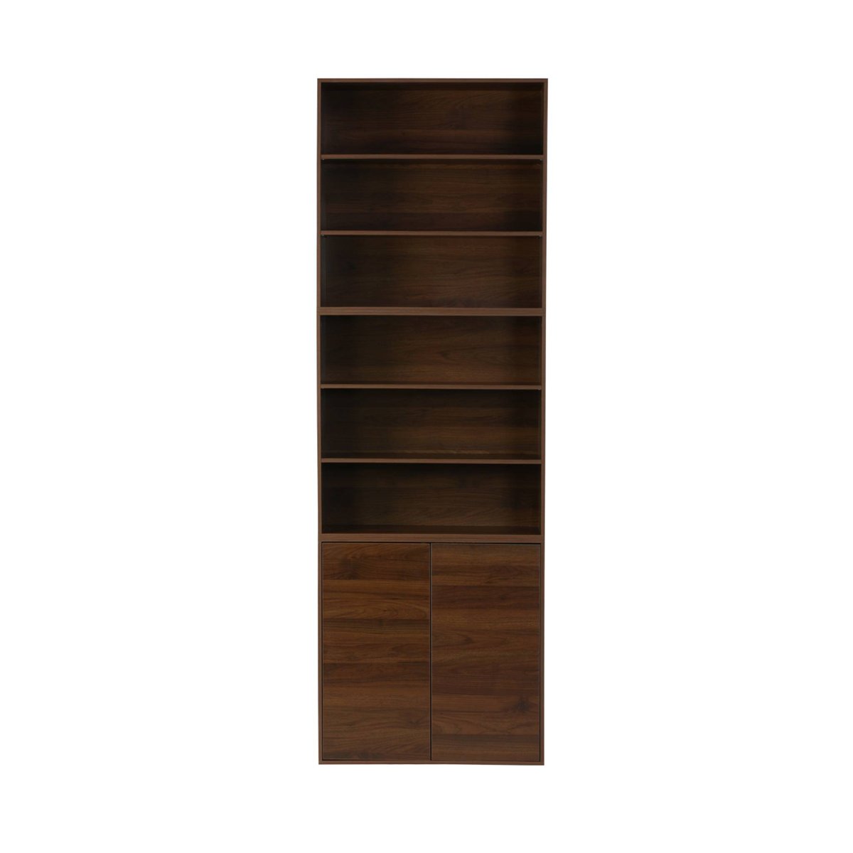 Etagère, bibliothèque modulable décor bois 3 éléments - 2 portes 5 étagères KOMPO noyer, SWEEEK