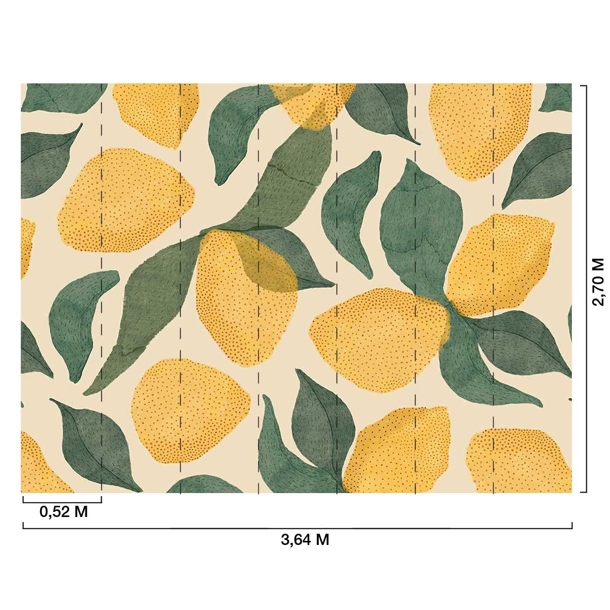 Papier peint citrons d'été intissé, HEXOA