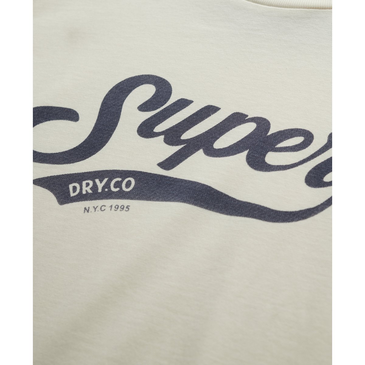 T-shirt Varsity Script crème, SUPERDRY