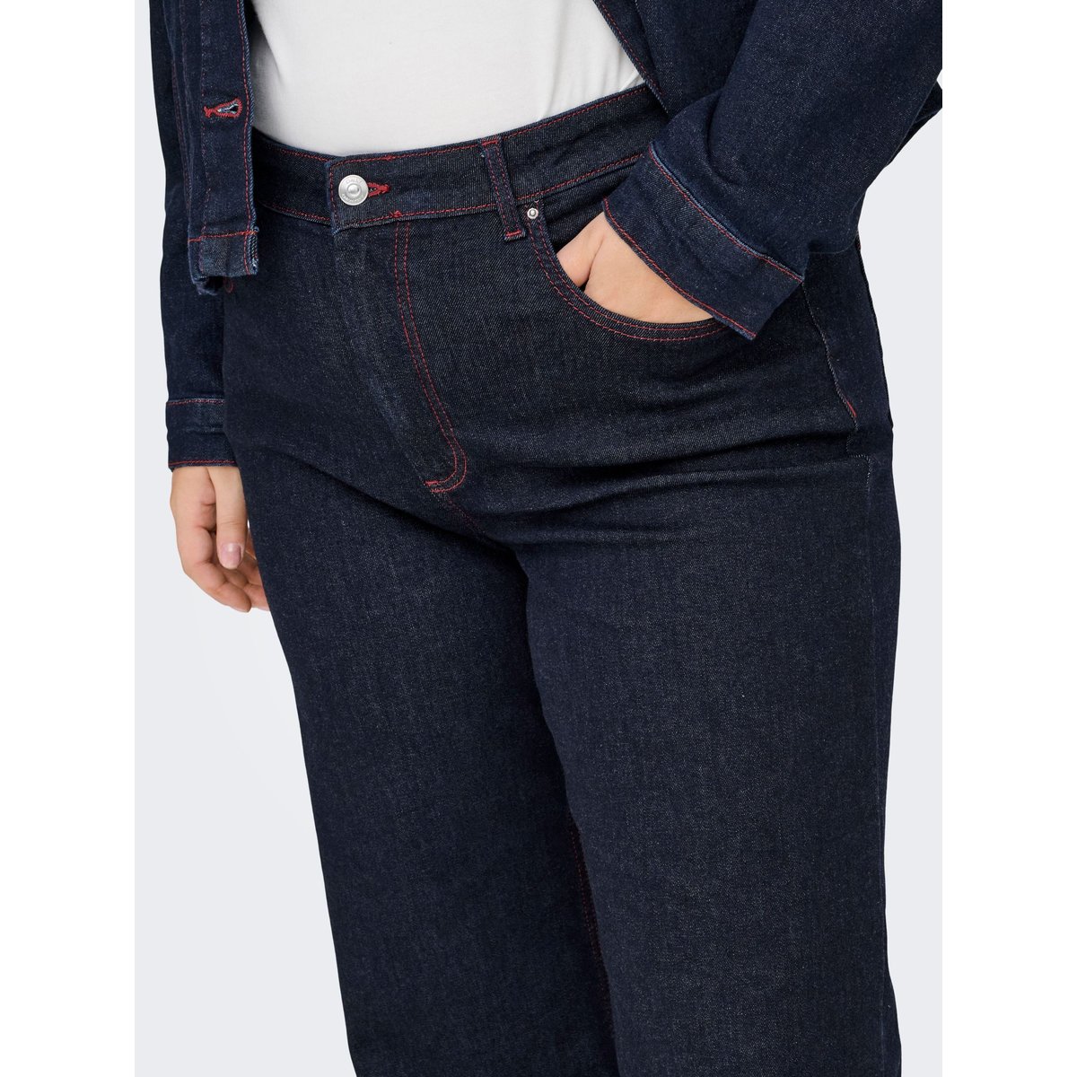 Jean À Jambe Large dark blue denim, ONLY CARMAKOMA